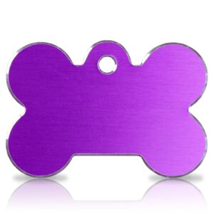 Koiran nimilaatta kaiverruksella - Hi-line Alumiini ISO luu, violetti