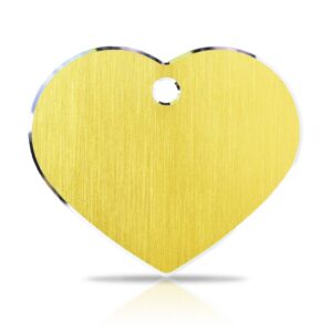 Koiran nimilaatta kaiverruksella - Hi-line Alumiini ISO sydän, kulta
