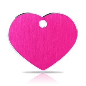 Koiran nimilaatta kaiverruksella - Hi-line Alumiini ISO sydän, pinkki