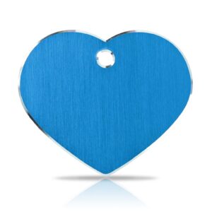 Koiran nimilaatta kaiverruksella - Hi-line Alumiini ISO sydän, sininen