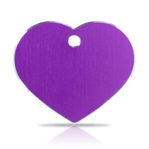 Koiran nimilaatta kaiverruksella - Hi-line Alumiini ISO sydän, violetti