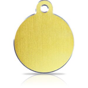 Koiran nimilaatta kaiverruksella - Hi-line Alumiini ISO ympyrä, kulta