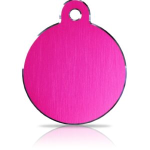 Tarjoukset Koiran nimilaatta kaiverruksella - Hi-line Alumiini ISO ympyrä, pinkki