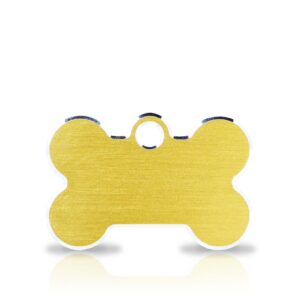 Koiran nimilaatta kaiverruksella - Hi-line Alumiini pieni luu, kulta