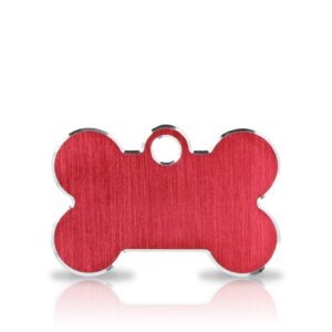 Koiran nimilaatta kaiverruksella - Hi-line Alumiini pieni luu, punainen