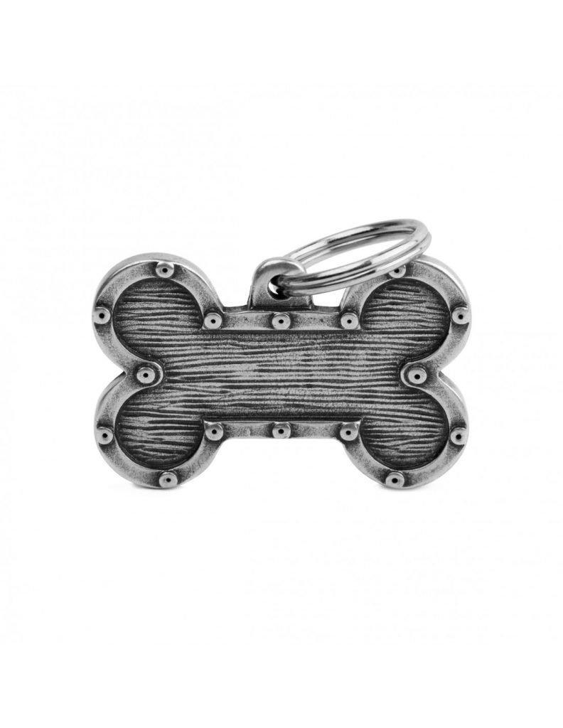 Kaiverrettu koiran nimilaatta - BRONX ISO luu "futuristic"