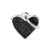 Nimilaatta - GLITTER pieni sydän, musta
