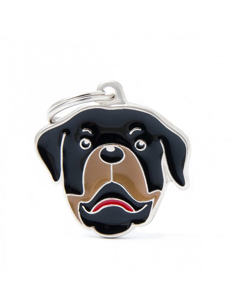 Nimilaatta - Rottweiler Nimilaatta kaiverruksella - koirarotu-nimilaatta rottweiler