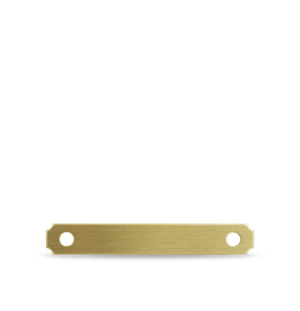Satulaan nimilaatta - Messinki, lyhyt 63mm x 10mm – nimilaatta koiralle tai kissalle – kaiverrettu – Nimilaatat.com