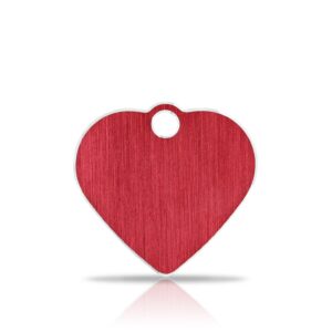 Nimilaatta kaiverruksella - Hi-line Alumiini pieni sydän, punainen