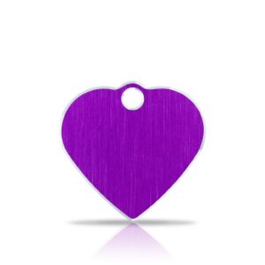 Nimilaatta kaiverruksella - Hi-line Alumiini pieni sydän, violetti