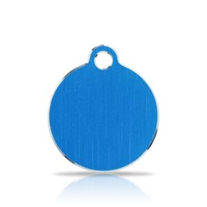 Nimilaatta kaiverruksella - Hi-line Alumiini pieni ympyrä, sininen
