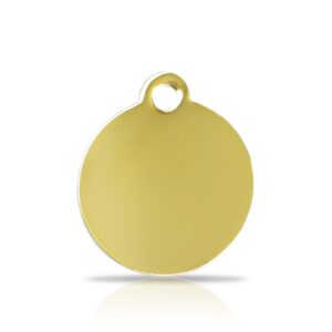 Kaiverrettu nimilaatta pieni ympyrä, kullattu